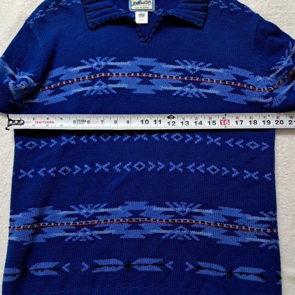 Pendleton Blue Aztec Patterned Sweater With Collar - Picture 2 of 8